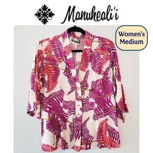 VINTAGE Manuheali'i Women's Button Down Top MEDIUM